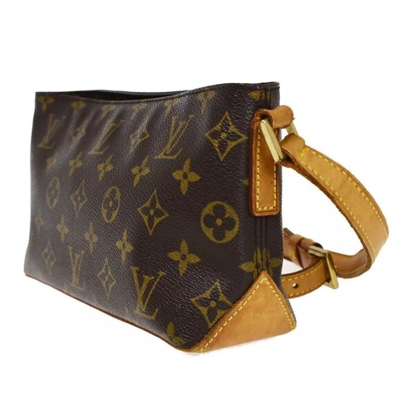 Auth LOUIS VUITTON Logo Trotteur Shoulder Bag Monogram Leather Brown - Picture 14 of 16